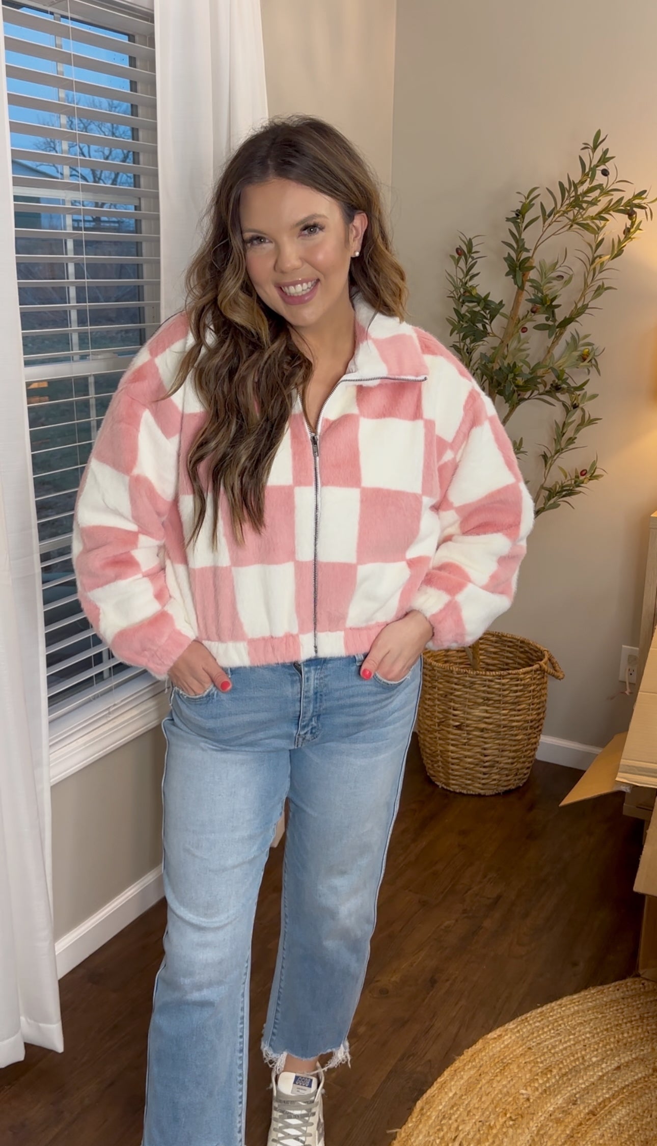Pink Checkered Jacket