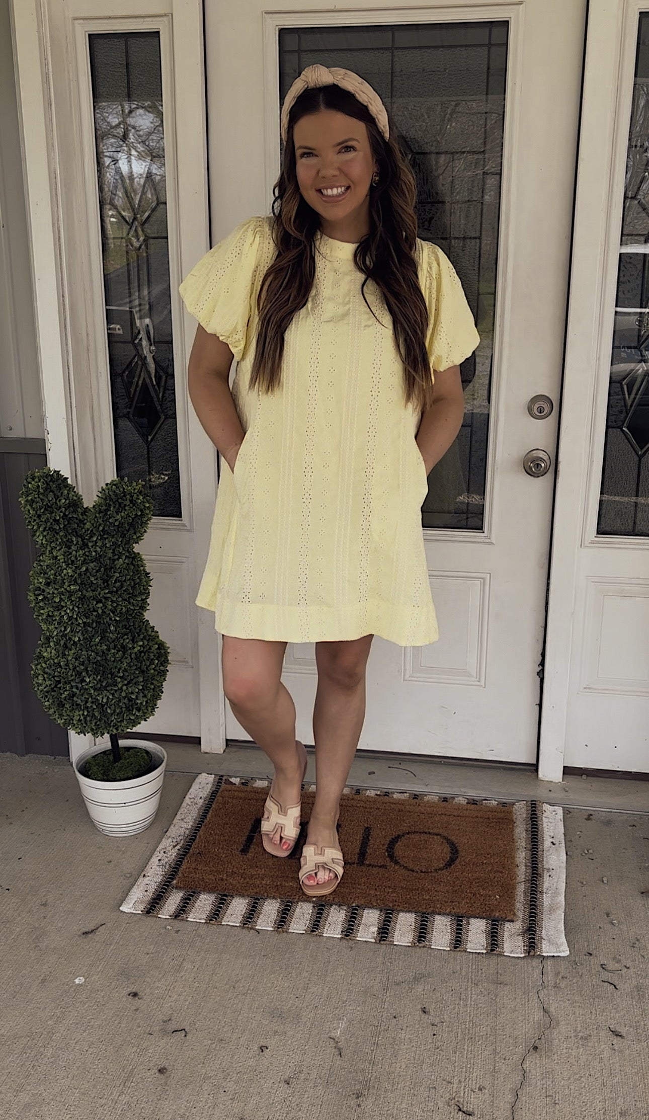 Lemon Eyelet Dress
