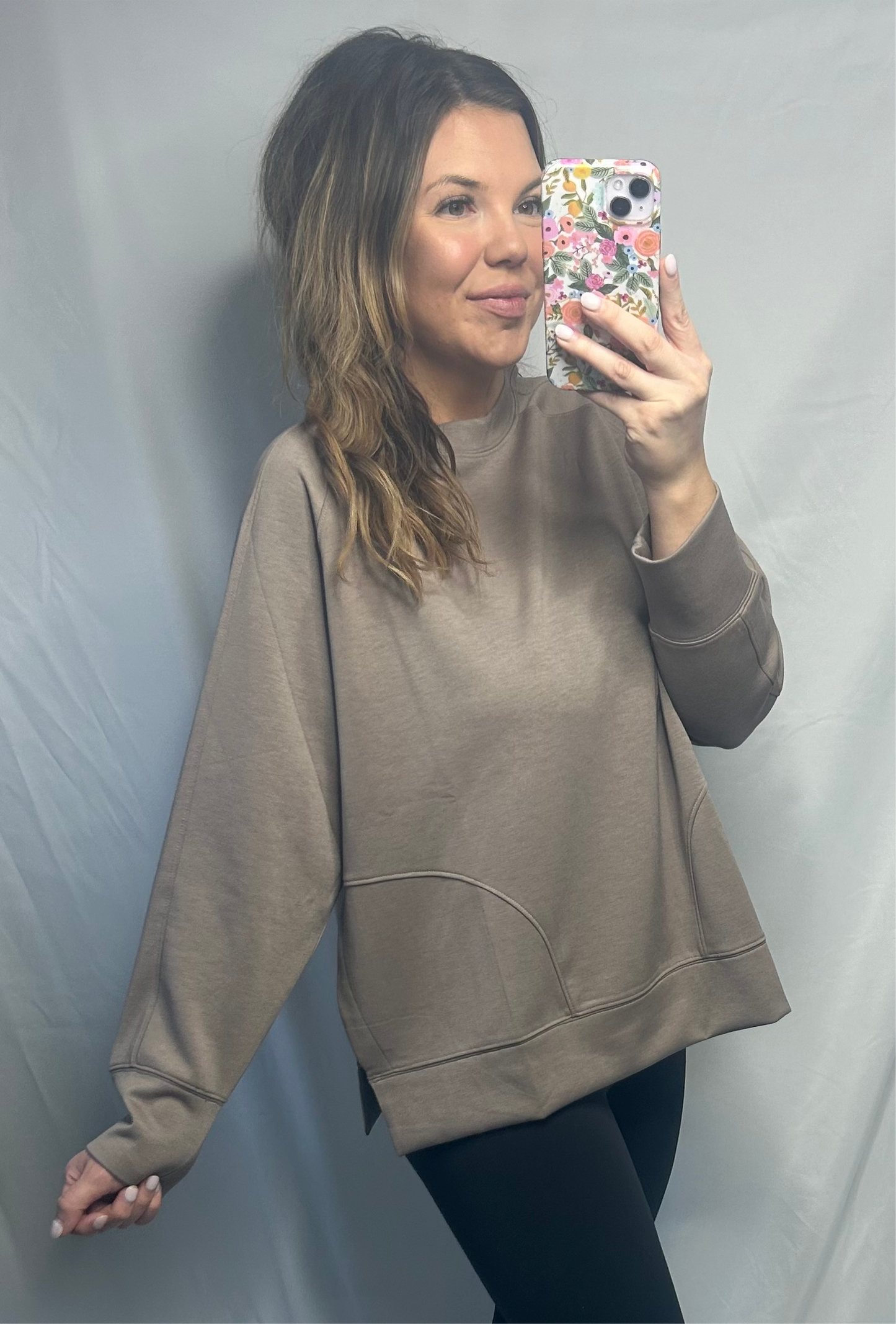 Mocha Side Slit Pullover