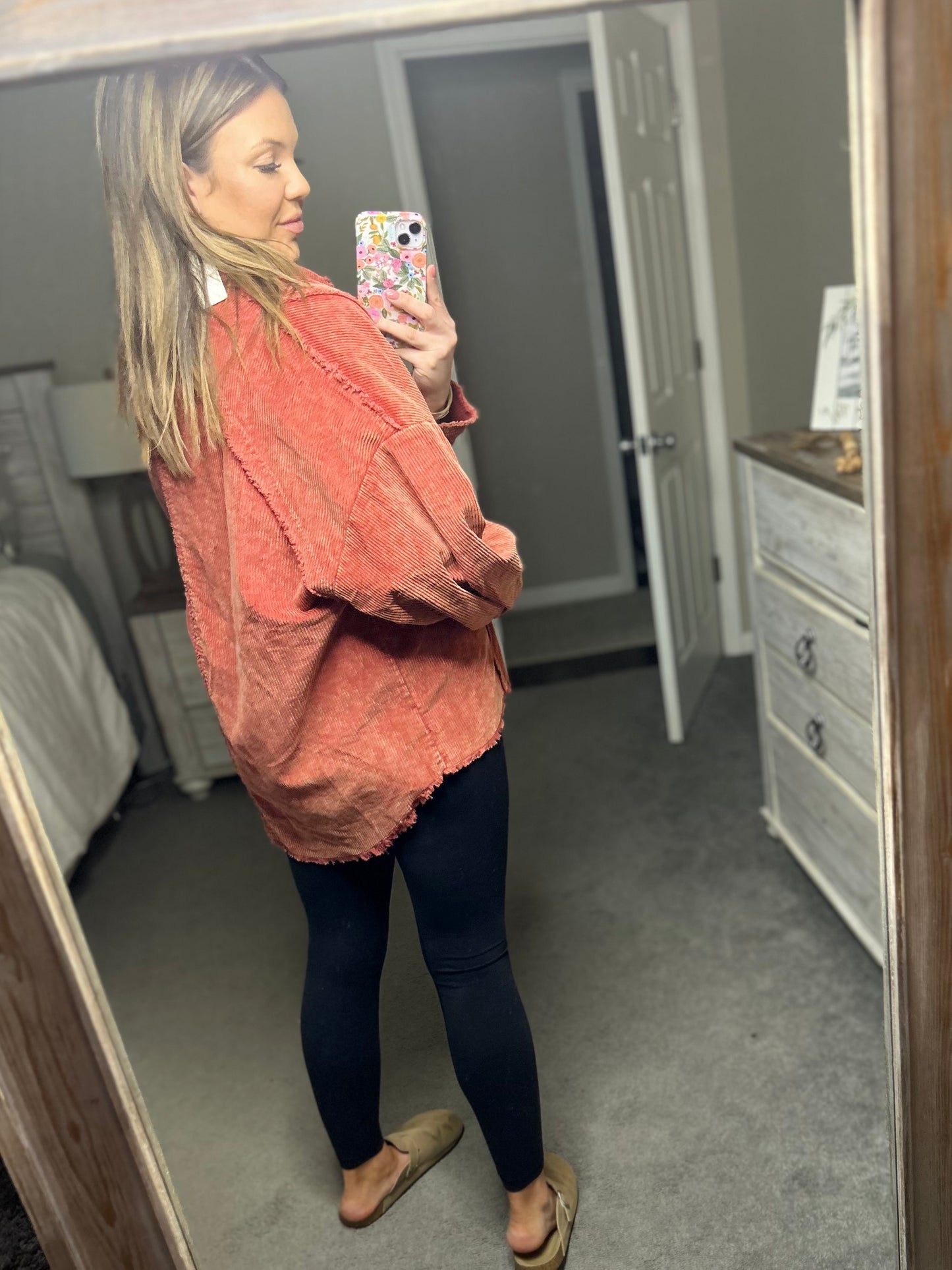 Curvy Rosewood Shacket