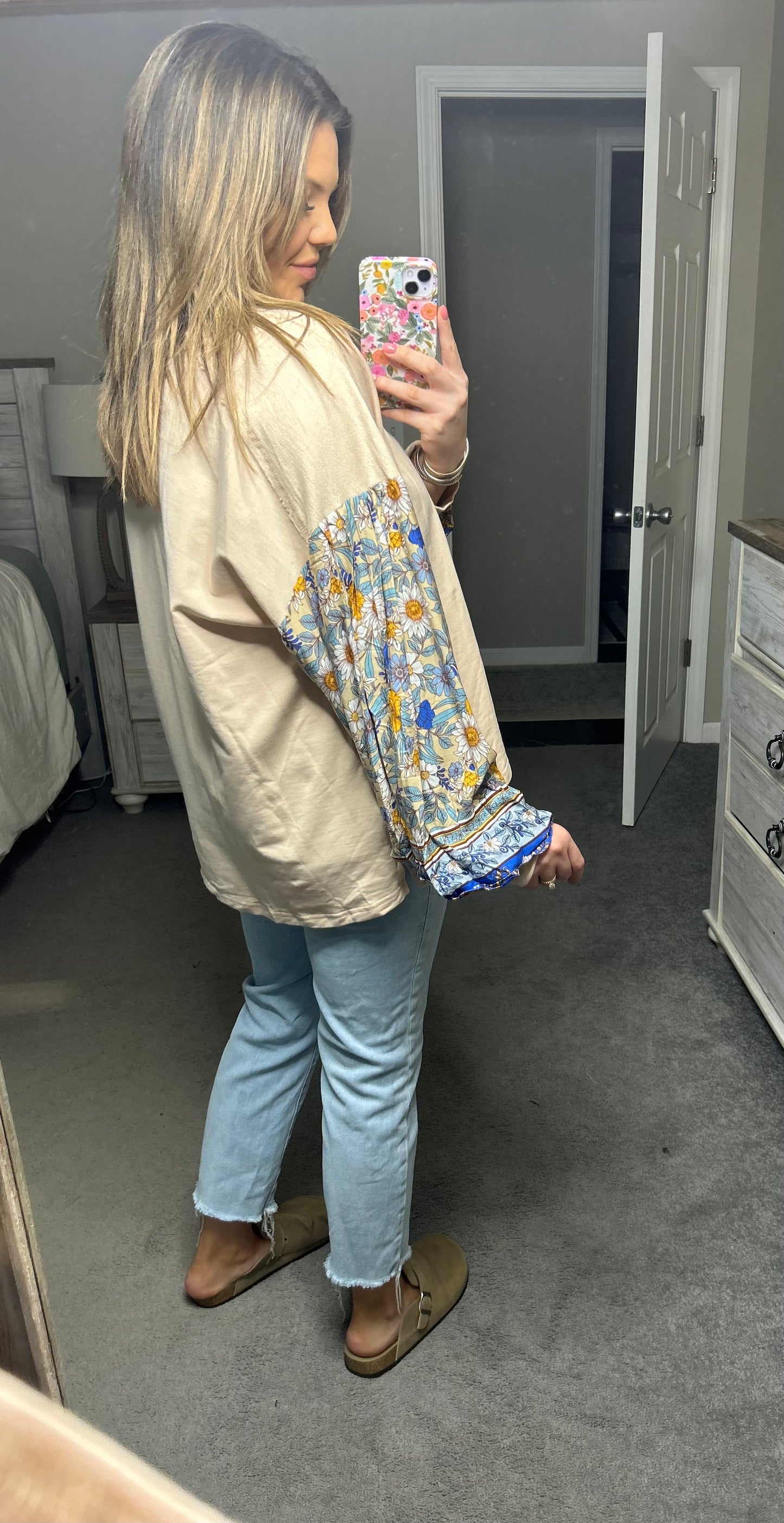 Curvy Floral Sleeve Top