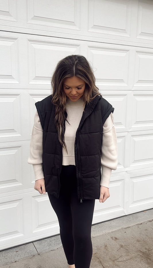 Oversized Black Vest