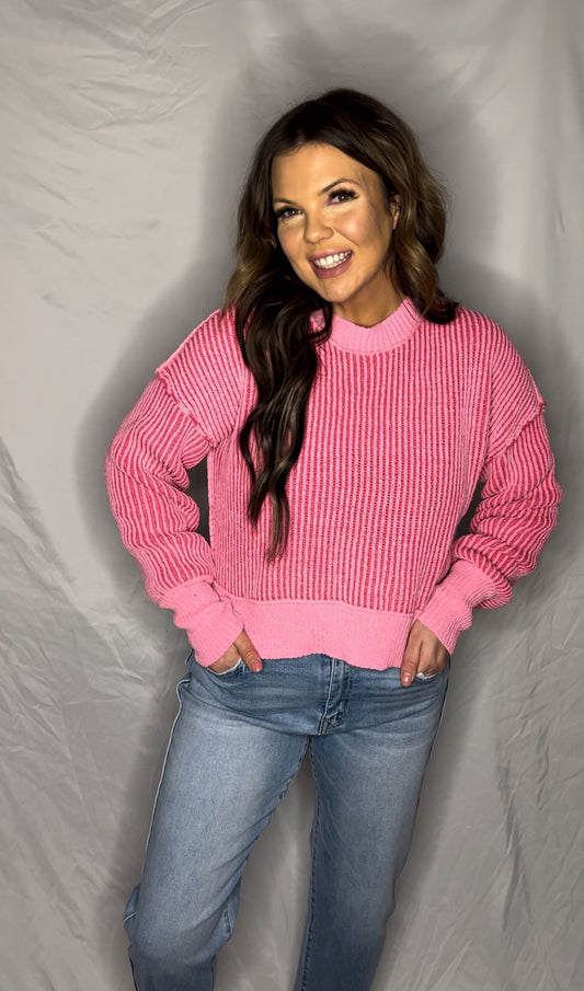 Cropped Pink Sweater