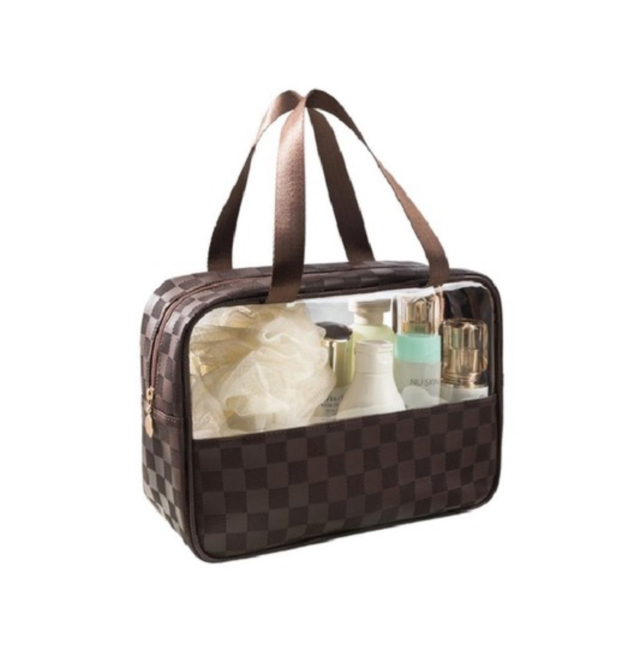 Checkered Clear Travel Bag