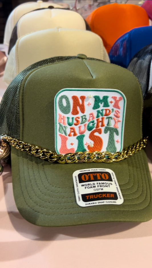 On My Husbands Naughty List Hat