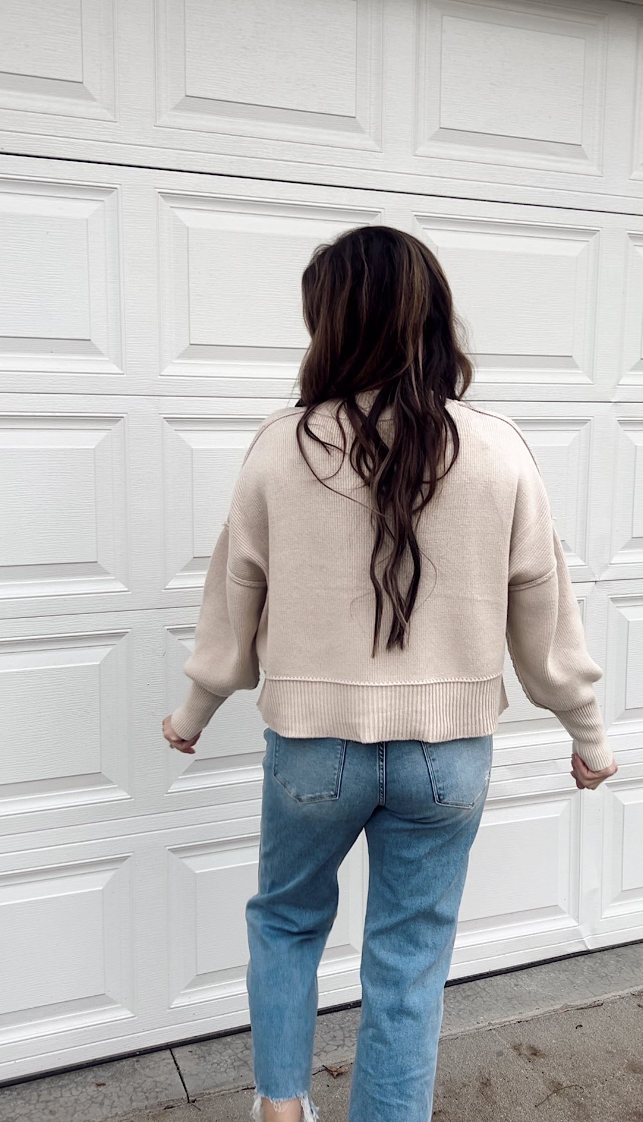 Oatmeal Cropped Sweater