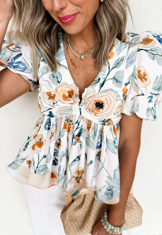 Floral Babydoll Blouse