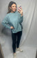 Blue Side Slit Pullover